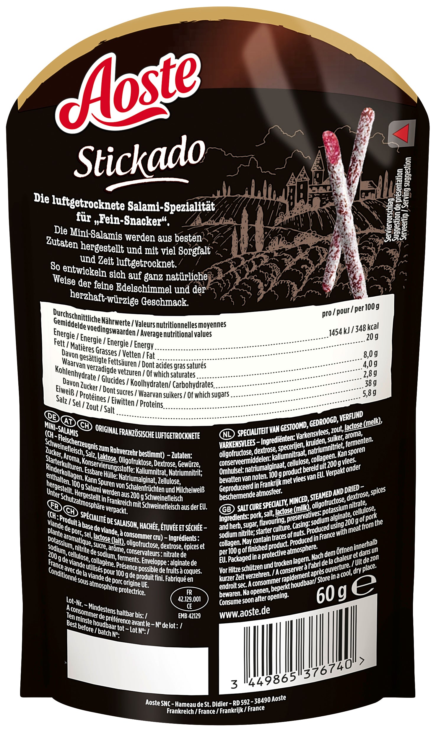 Stickado Aoste Online-Shop – Exquisite französische Salami-Spezialitäten – Aoste.de