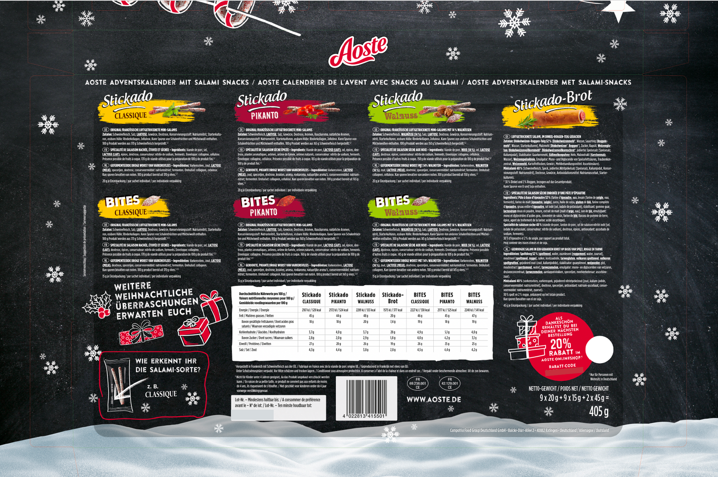 Aoste  Salami Adventskalender 2025 [Vorbestellung]